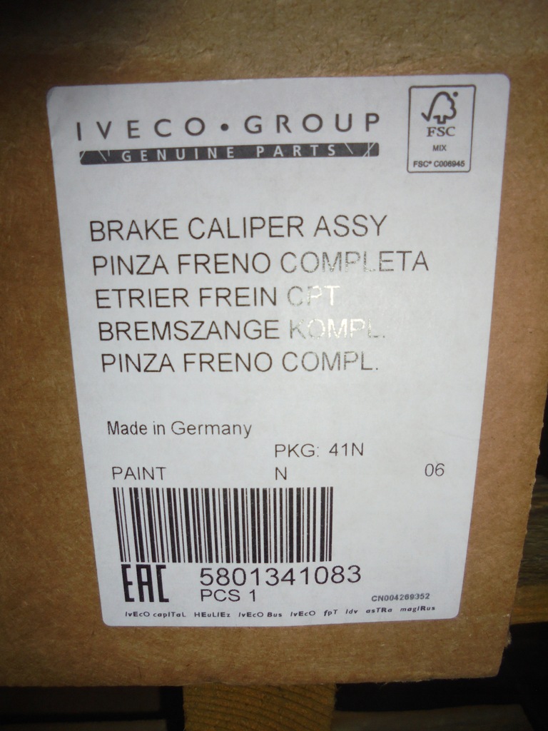 фото №5, Суппорт тормозной левый iveco stralis, trakker 5801341083