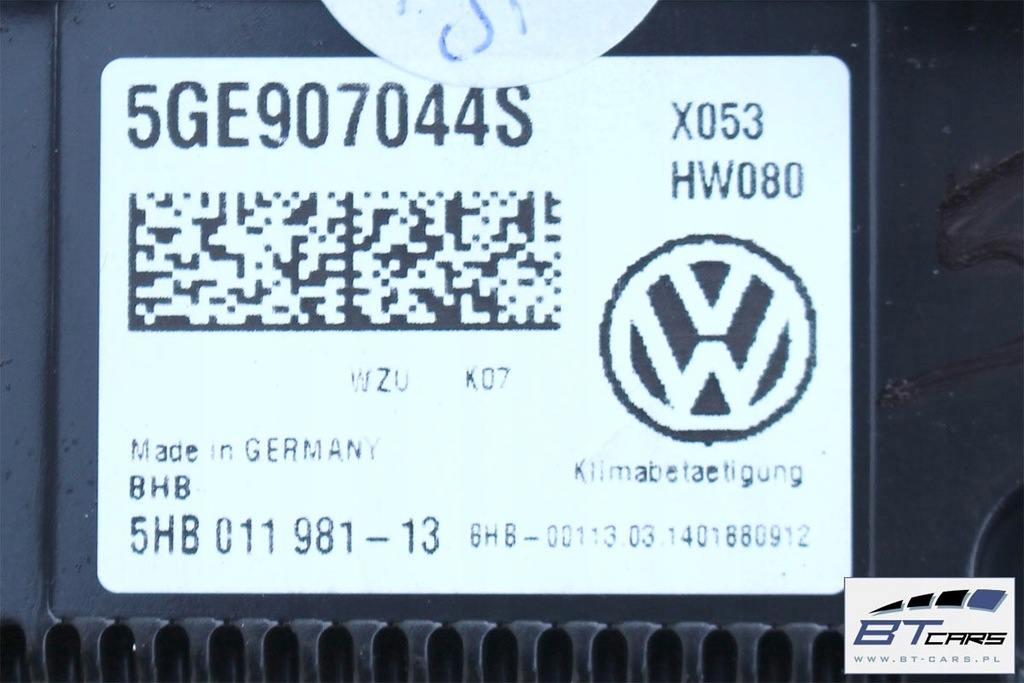 фото №6, Vw golf 7 b8 панель кондиционера кондиционер 5ge907044s модуль блок управления обдув 5g