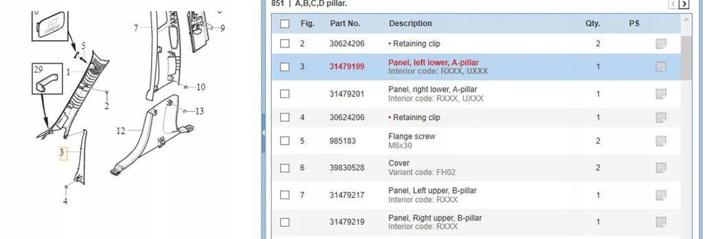 фото №6, Volvo s60 2019 обшивка стоек