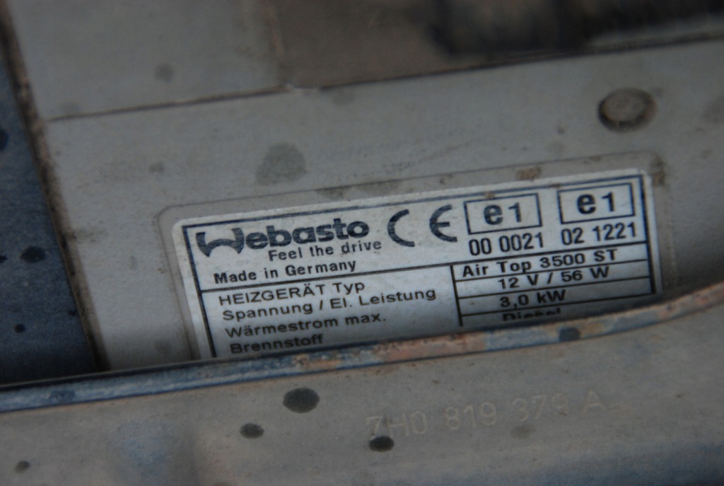 фото №6, Vw t5 multivan webasto обогреватель air top 3500 kpl