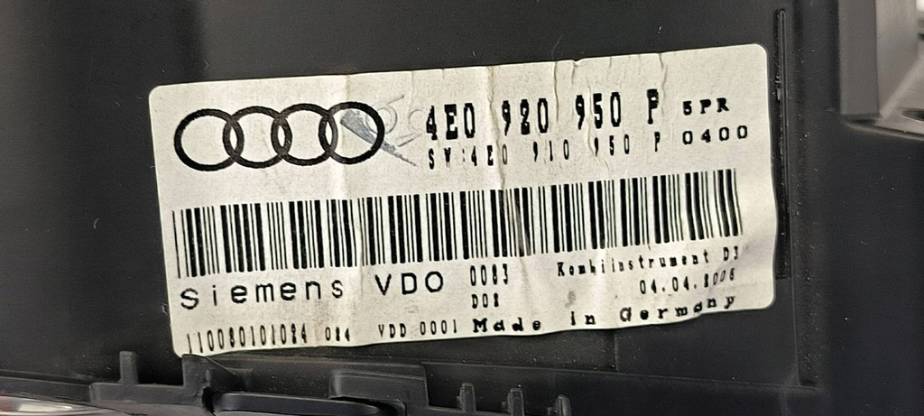 фото №7, Счетчик приборная панель 4e0920950p audi a8 d3