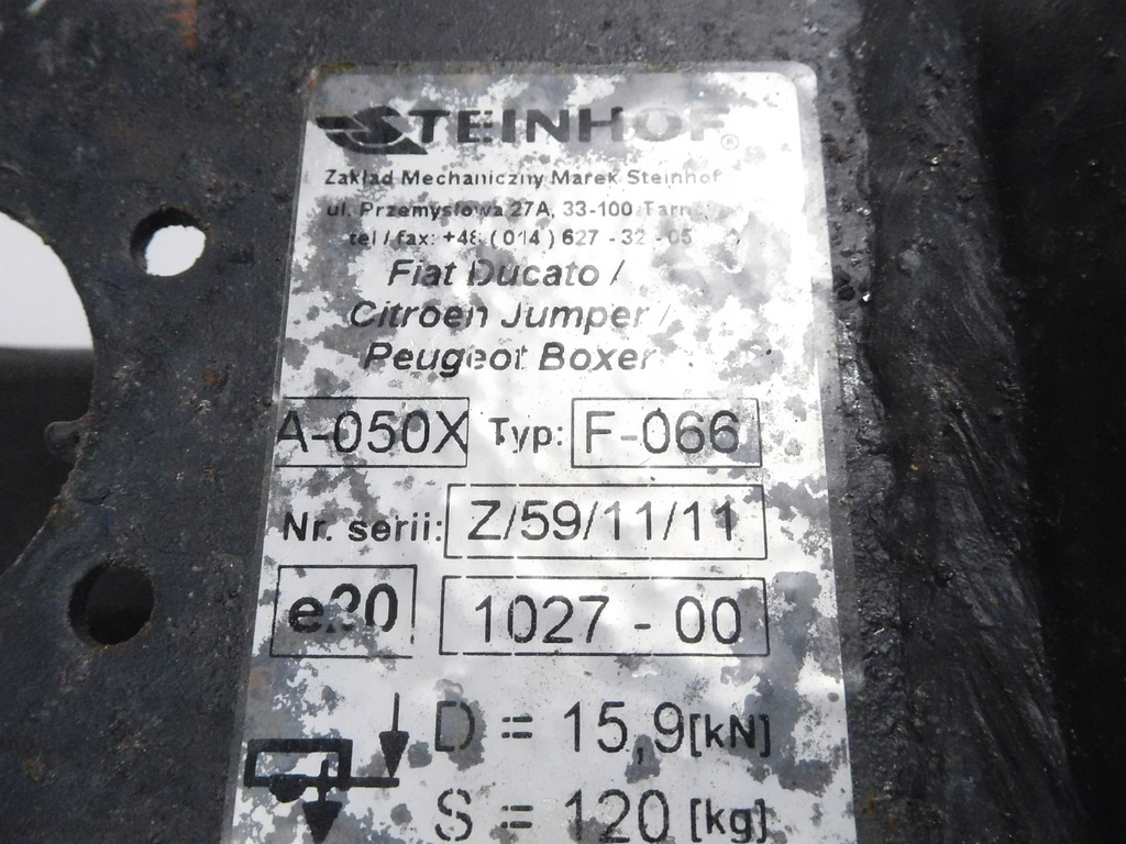 фото №8, Hak буксировочный steinhof f-066 fiat ducato citroen jumper peugeot boxer