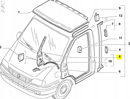 Усилитель стойка левый перед fiat ducato 1994- оригинальный номер 1329428080 с Разборки