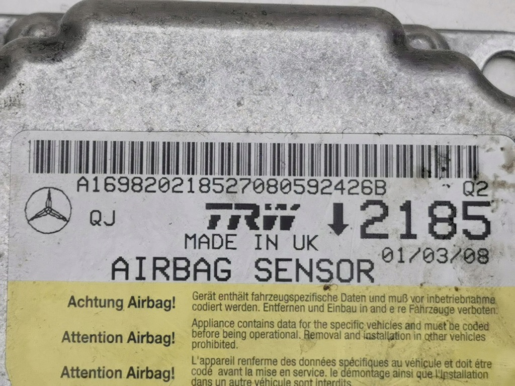 фото №7, Mercedes-benz a w169 2008 блок керування / модуль подушка безпеки