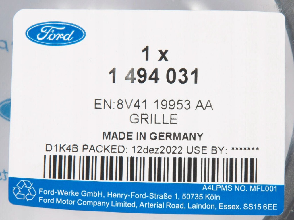 Решітка ліва протитуманної фари kuga mk1 2008-2012 ford оригінальний номер _ 1494031 _ 8v41-19953-aa Зі Шроту