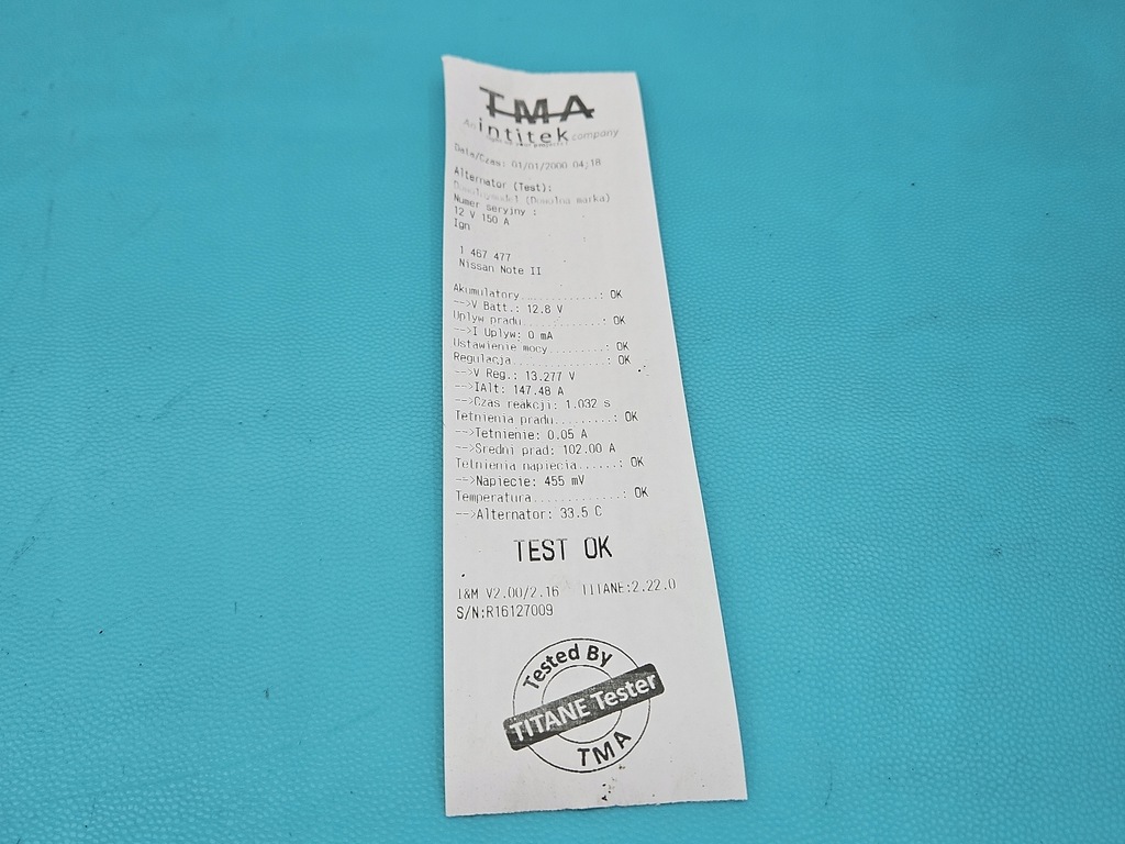 фото №7, Test генератор nissan note ii e12 23100-3va1a 1.2 16v