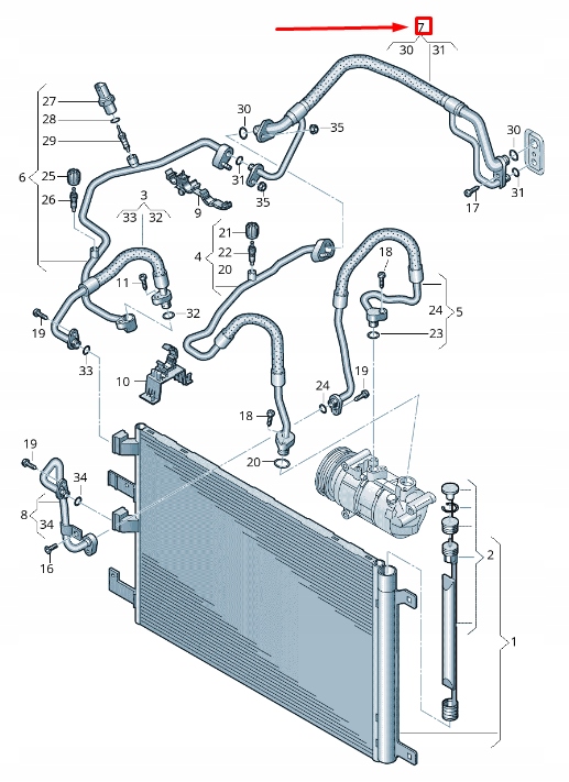 фото №1, Audi rs3 a/c холодоагент труба rhd 8v2816738c