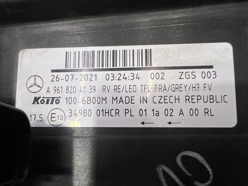 фото №10, Лампа фара mercedes actros a9618204139