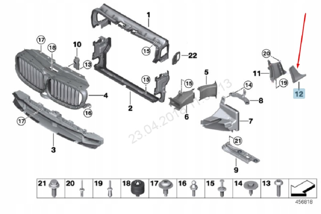 фото №10, Bmw 7 g11 правий крила впуск повітря 51747347378 7347378 2016 оригінальний