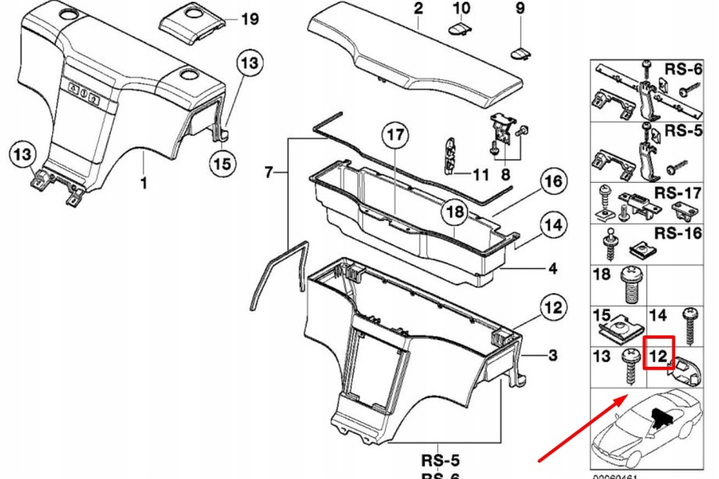 фото №7, Bmw z3 coupe e36 задняя защита болты коробка na мелочи 5116 nowa orygin