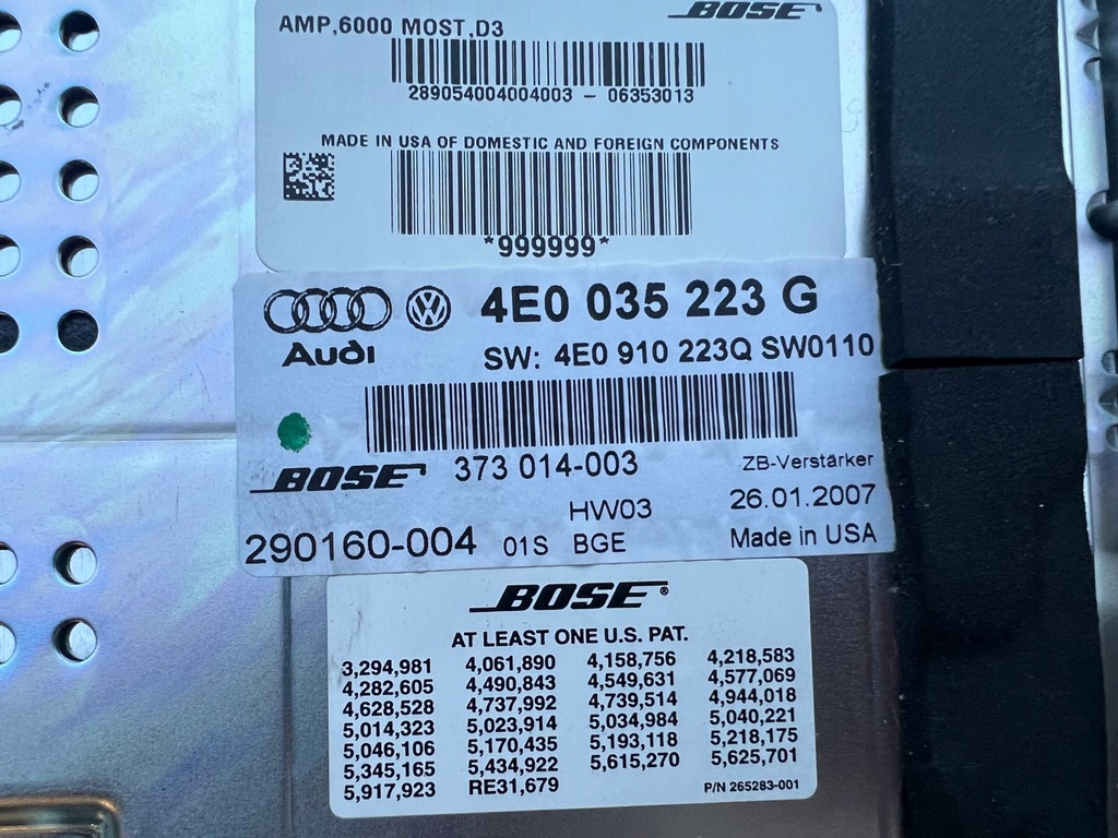 фото №5, Підсилювач bose 4e0035223g 4e0910223q audi a8 d3
