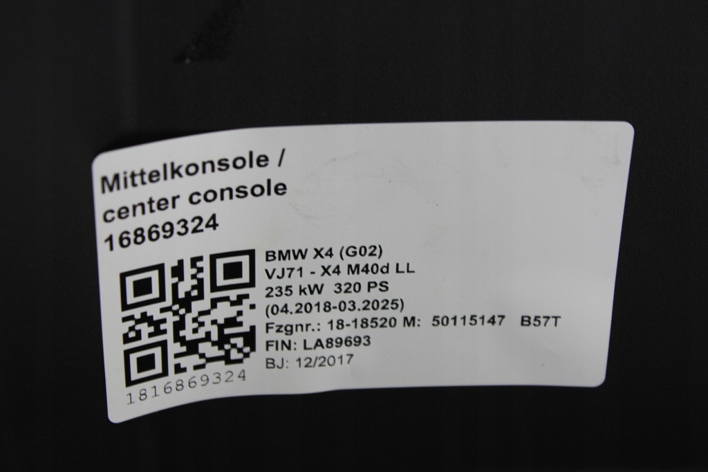 фото №6, Тунель середній підлокітник червоний bmw g02 x4