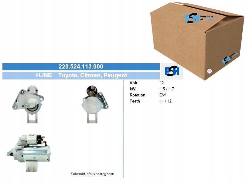 фото №1, Стартер citroen peugeot 1.5 kw стартер bv psh