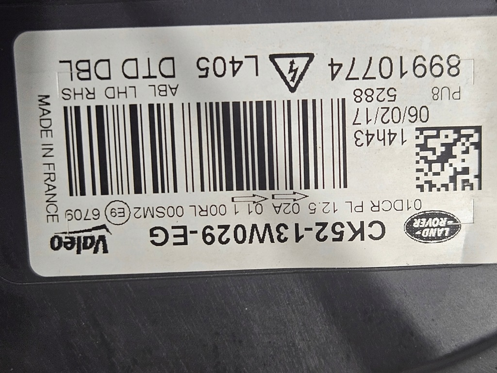 фото №7, Range rover vogue l405 лампа права ксенон ck52-13w029-eg комплектна