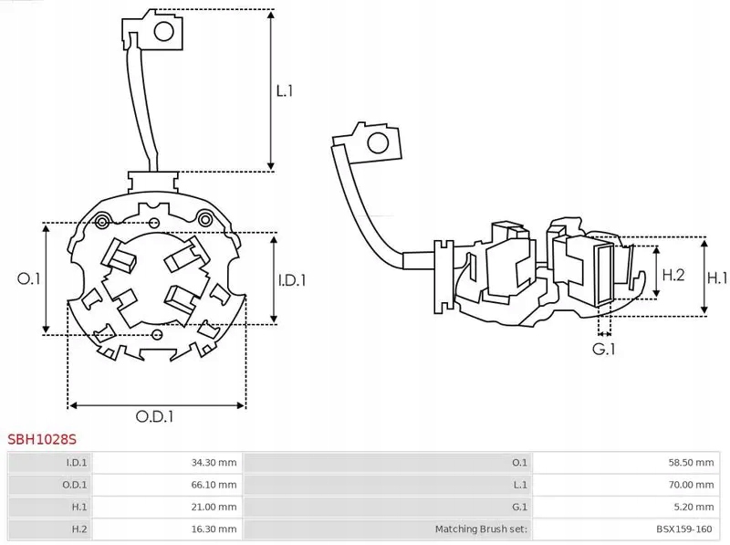 Щеткодержатель стартер sbh1028s as-pl Цена