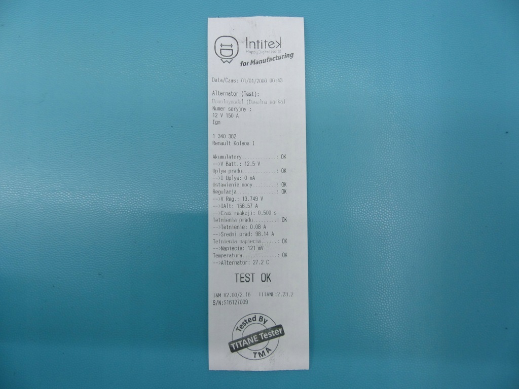 фото №7, Test генератор renault koleos 23100jg71b 2.0 dci