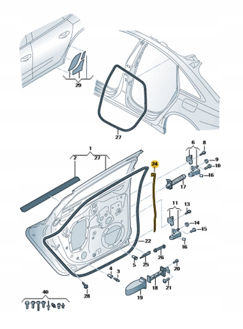 фото №1, Прокладка дверь наружный правая audi a6 c8 przedlift