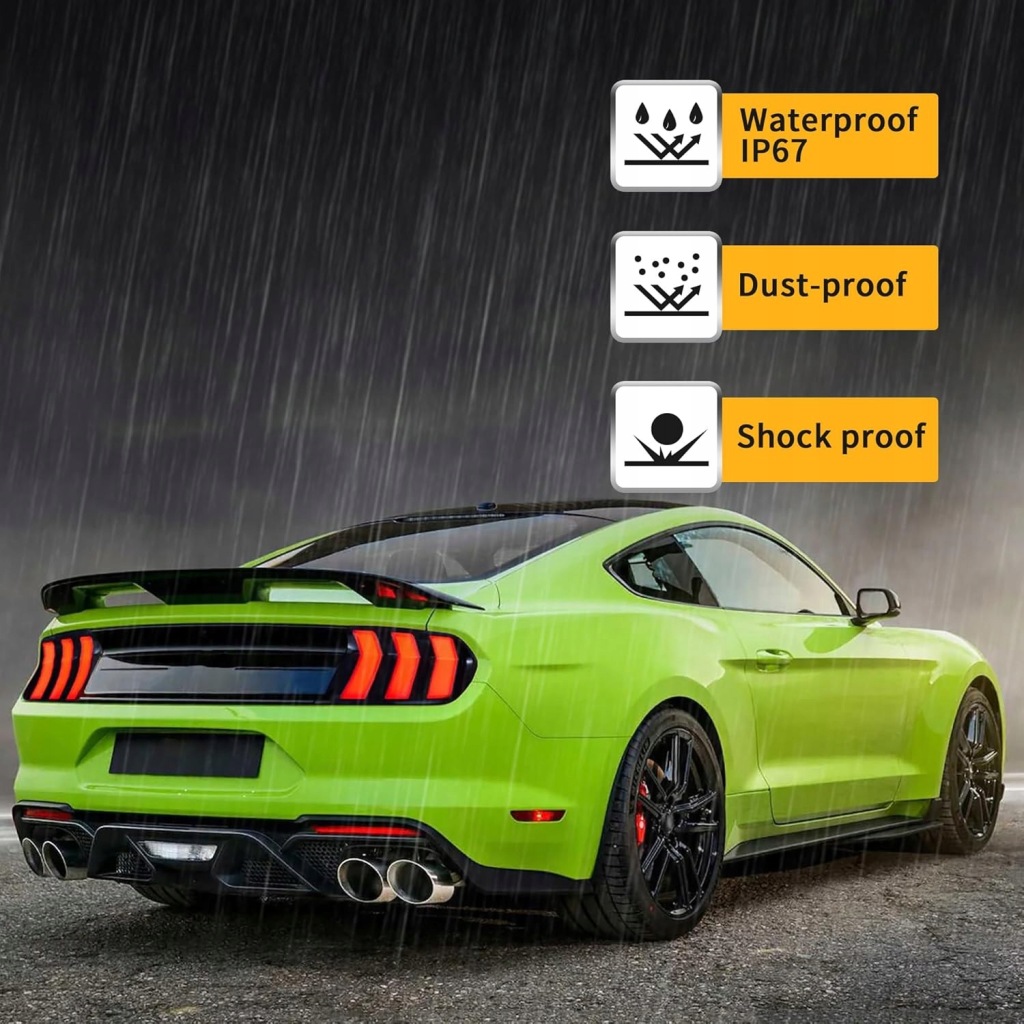 Ford mustang 2015-23 фара фонари задние full led vland тонированные поворотник жёлтый Оригинал