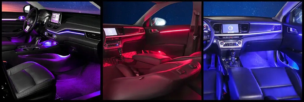 Световод  led к автомобиля elwire освещение rgb амбие́нтное app bluetooth 7m Недорого