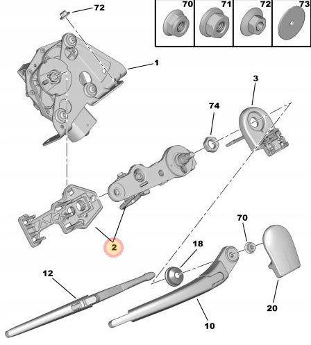 фото №14, Механізм двірник p 407 kombi задня 6405z1