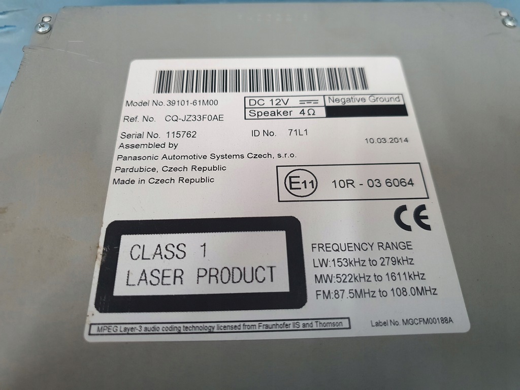 фото №5, Радіо cd mp3 suzuki sx4 s-cross 39101-61m00