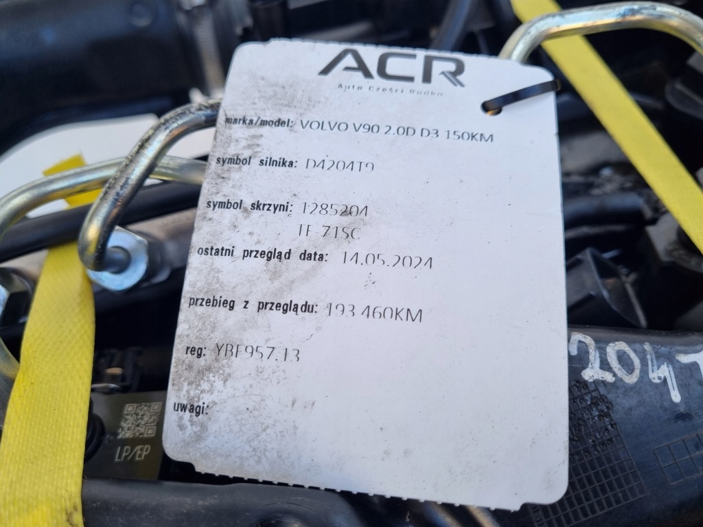 фото №12, Двигун kompl volvo v90 s90 ii 2.0 d d3 150km задокументовано 193tyś d4204t9