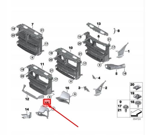 Купити Bmw x5 f15 радіатор ліва канал повітря 51747311691 7311691 oem