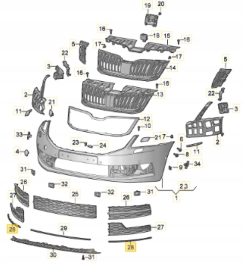 фото №11, Молдинг бампера перед l oct iii 18- хром
