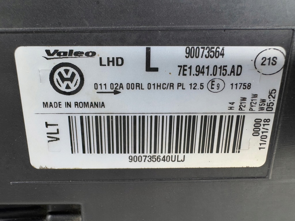 фото №12, Vw t6 transporter 7e1 multivan лампа левая правая перед обычная h7 фары