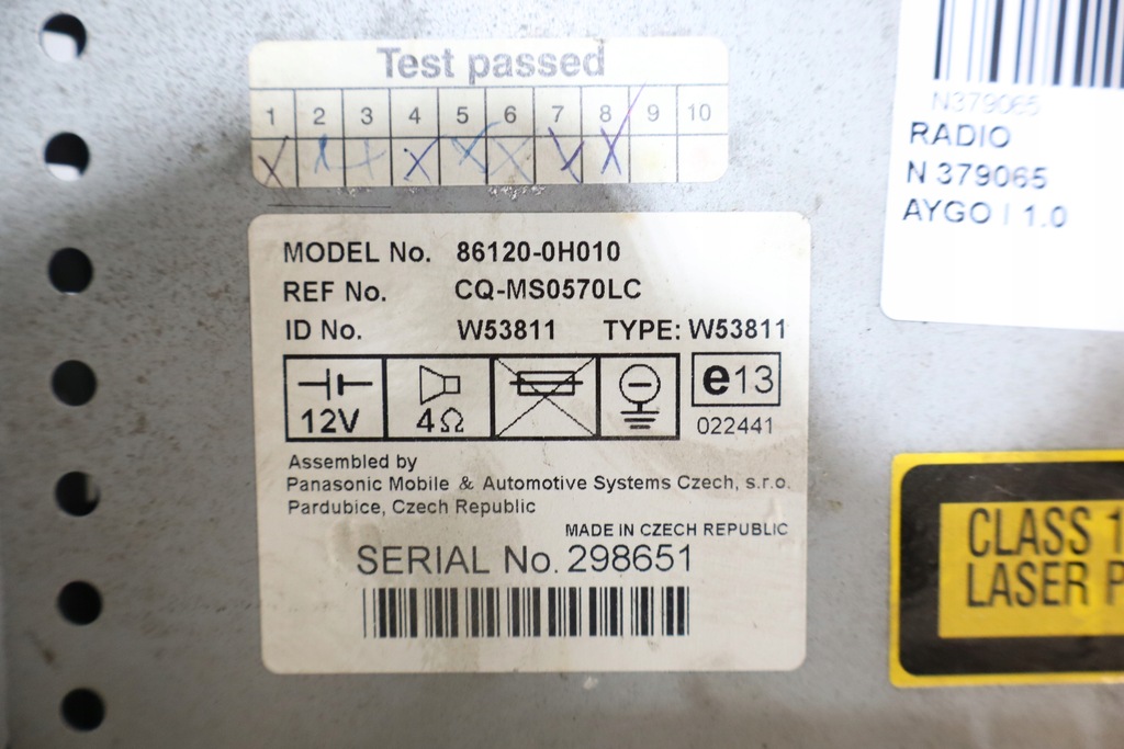 фото №4, Радио toyota aygo i