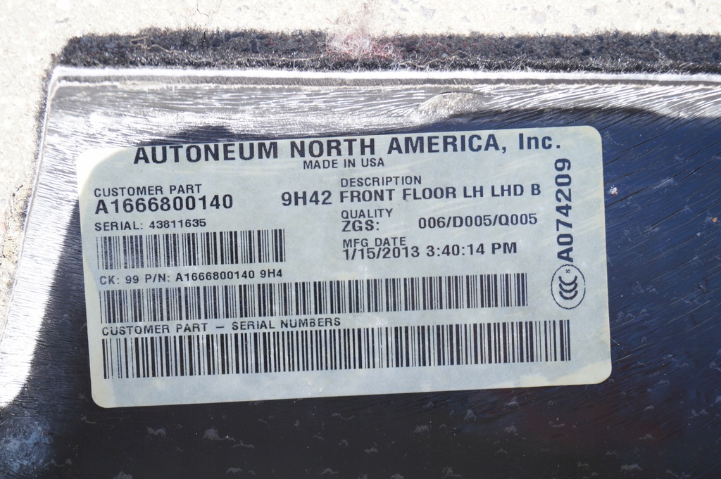 фото №7, Коврик обшивка перед левая mercedes ml w166 a166