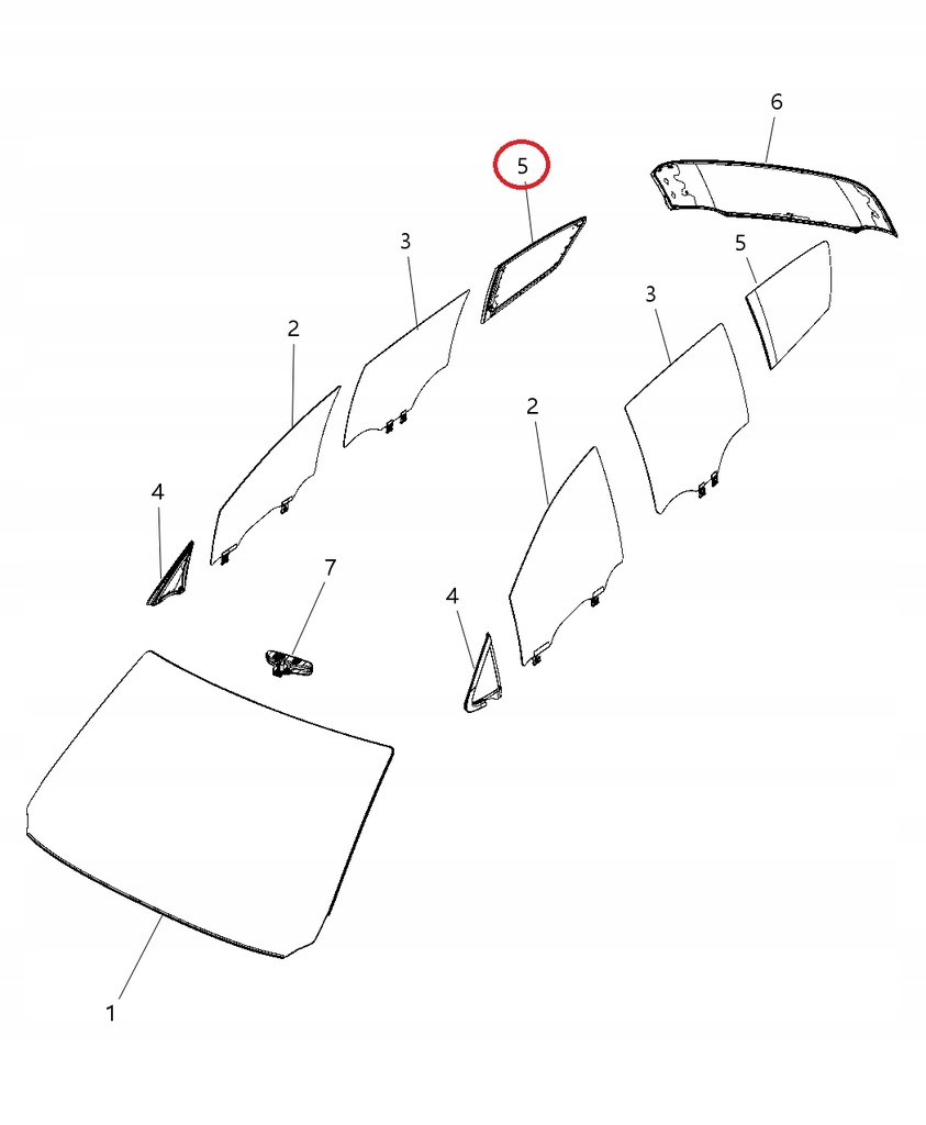 фото №1, Chrysler pacifica 2017 - стекло кузовная правая
