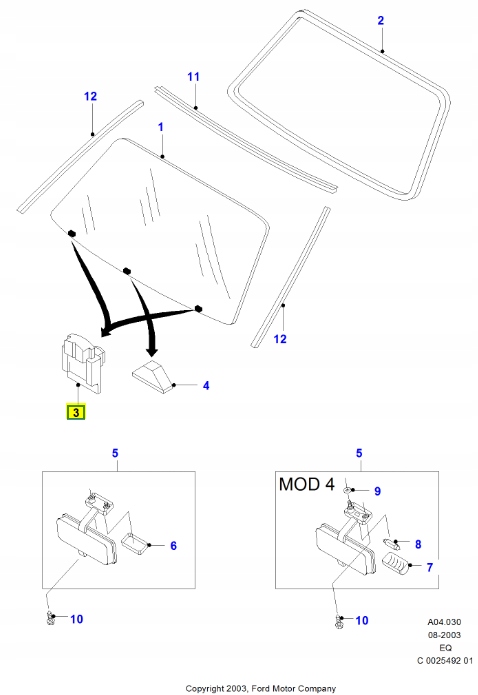 фото №7, Odstępnik-otwór стекло окно передний. ford ranger 2002-2011 eq оригинальный номер 4392282