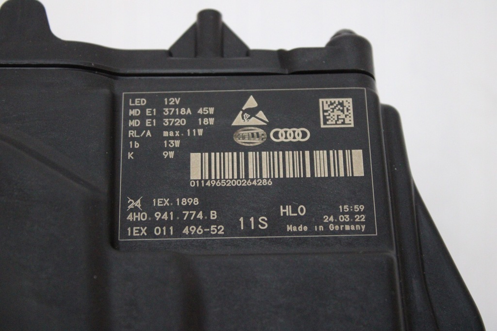 фото №9, Nowa org лампа full led правый перед audi a8 d4 4h0941774b