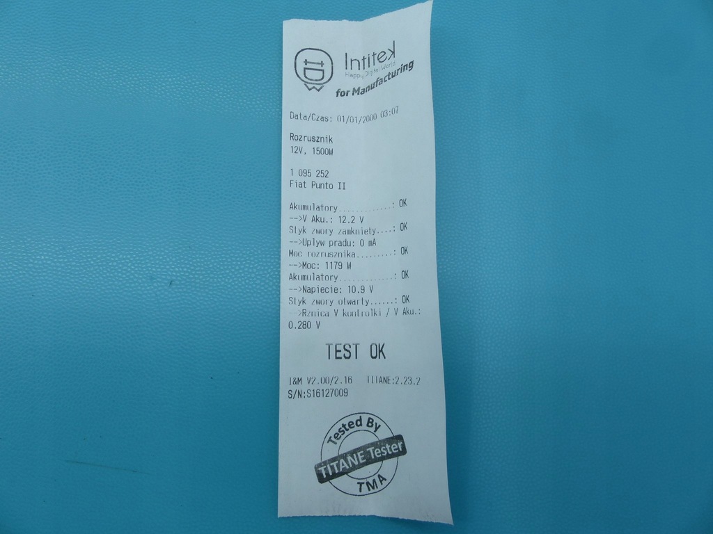 фото №6, Test стартер fiat punto ii 0001107066 1.8 16v