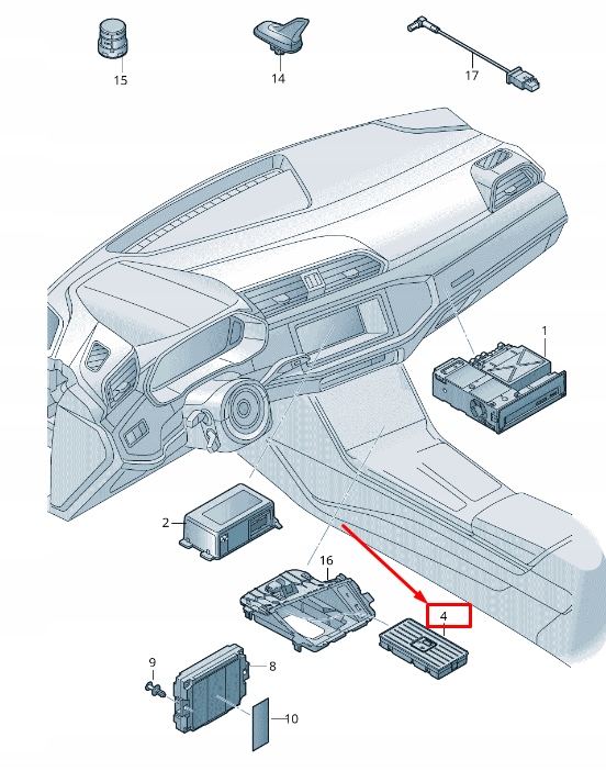 фото №1, Vw touareg cr соединитель антенна 4n0035502b