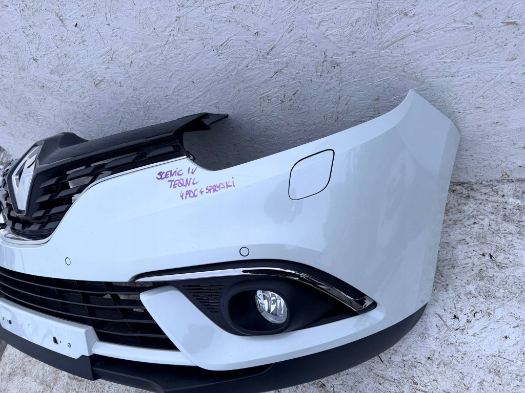 фото №6, Scenic iv бампер передній перед білий teqnc qnc 6 pdc омивачі перламутр