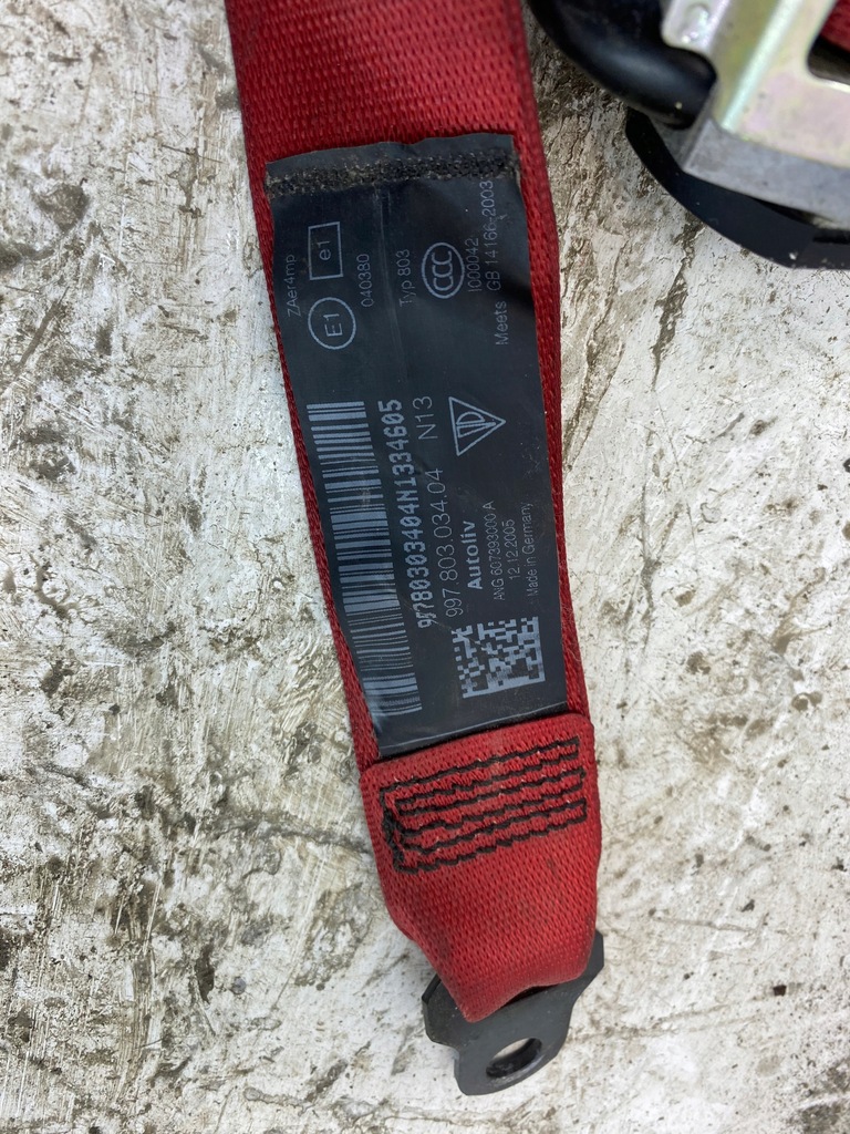 фото №4, Porsche 997 pas безпеки правий indischrot