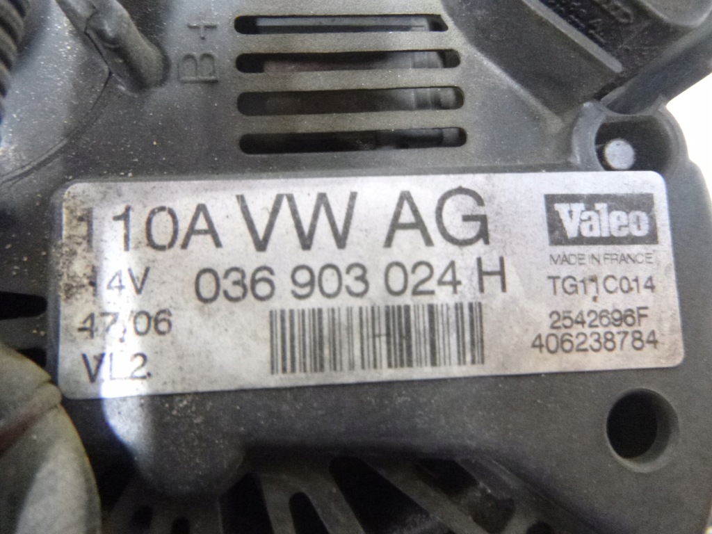фото №10, Генератор vw volkswagen golf v 1.4 110a 036903024h