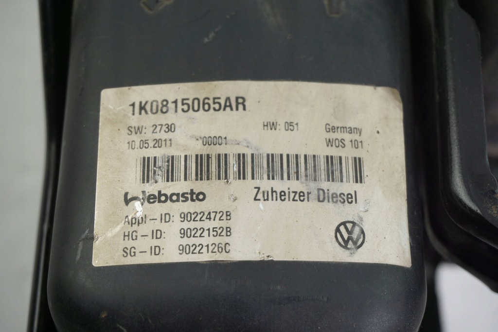 фото №9, Обогреватель стояночный webasto vw caddy 1k0815065ar 9022152b