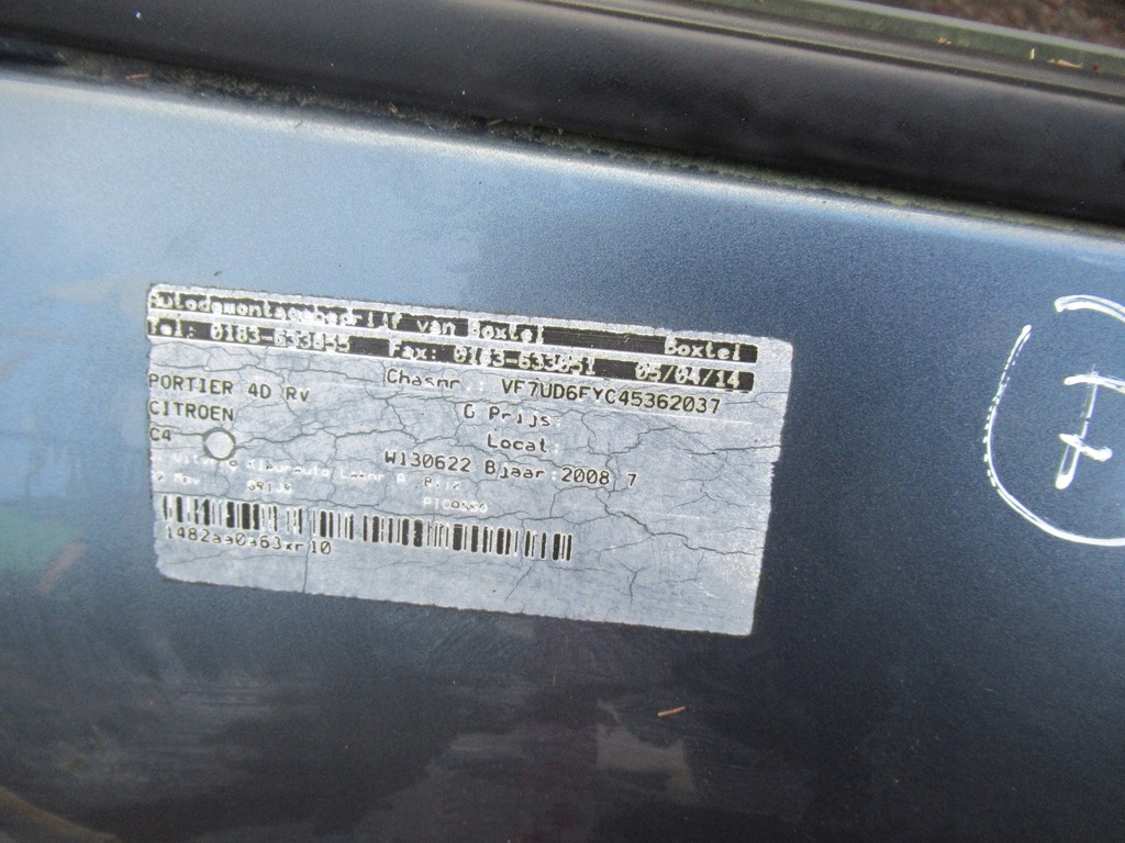 фото №5, Дверь перед правое citroen c4 picasso