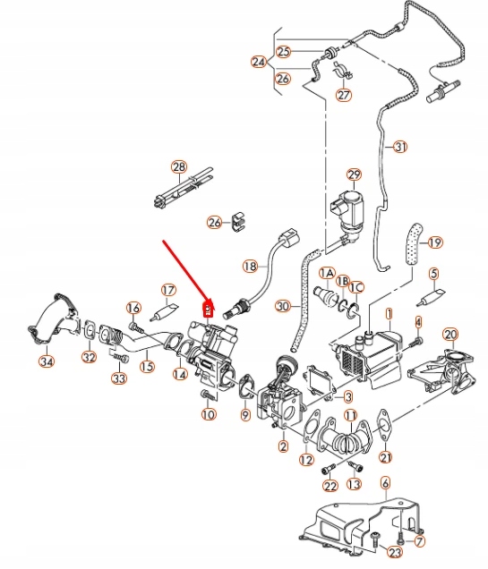 фото №7, Audi q7 4l exhaust recirculation клапан 059131501h oem