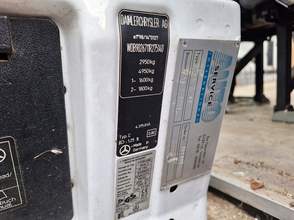 фото №9, Mercedes sprinter w902 00-06 замок запалювання ключ ручка двері ліва комплект