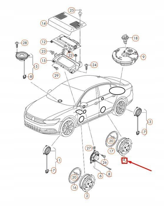 фото №7, Динамик низкочастотный vag passat arteon оригинальный 3g0035453