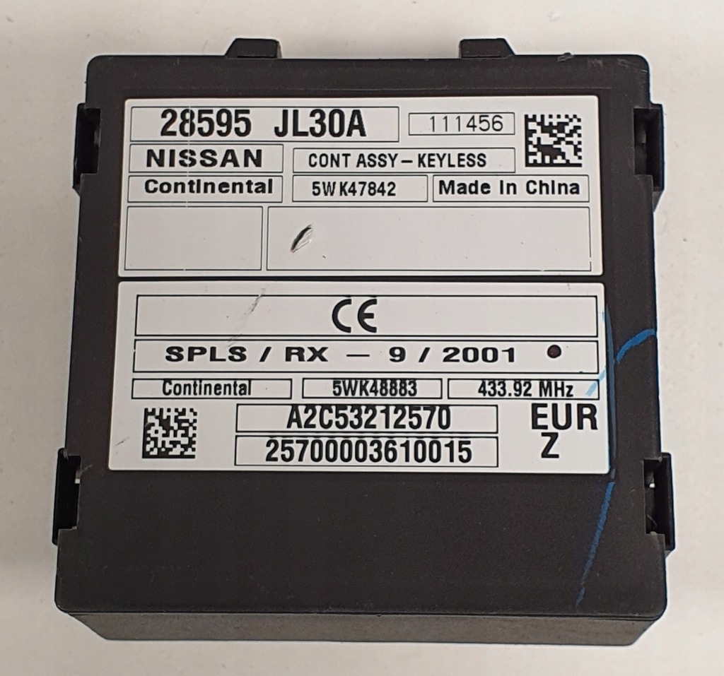 фото №1, Модуль блок управления keyless infiniti fx50s 28595jl30a