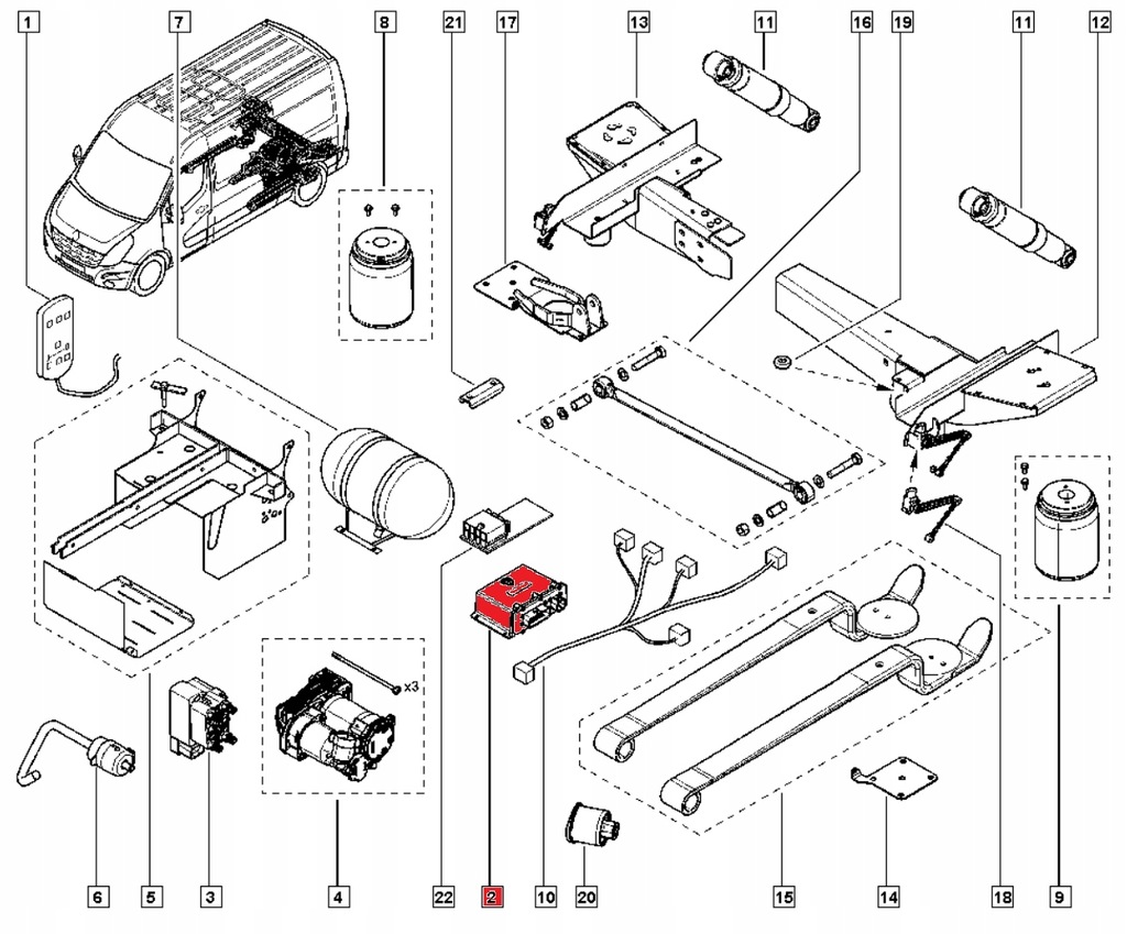 фото №1, Модуль блок управления подвеска пневматический master 3