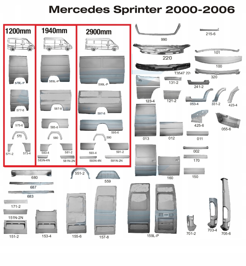фото №2, Ремкомплект задніх двері sprinter vw lt комплект