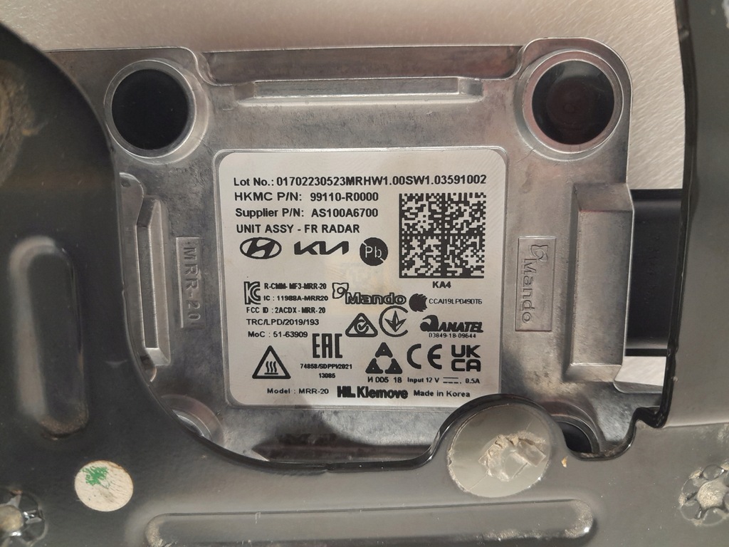 фото №4, Kia carnival 21r-22r передний радар датчик расстояния 99110-r0000