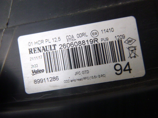 фото №5, Лампа левая перед renault espace 5 v led