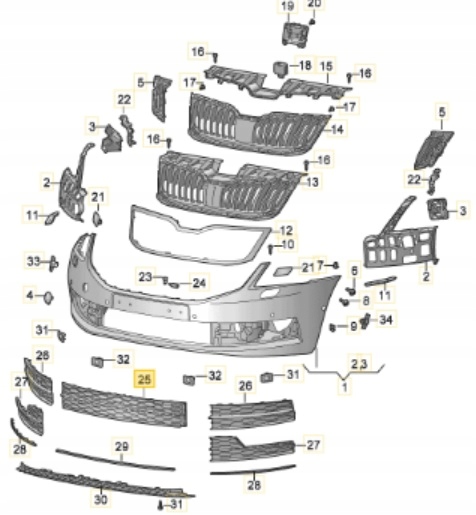фото №11, Заглушка бампера перед oct iii 18- śro dkowa